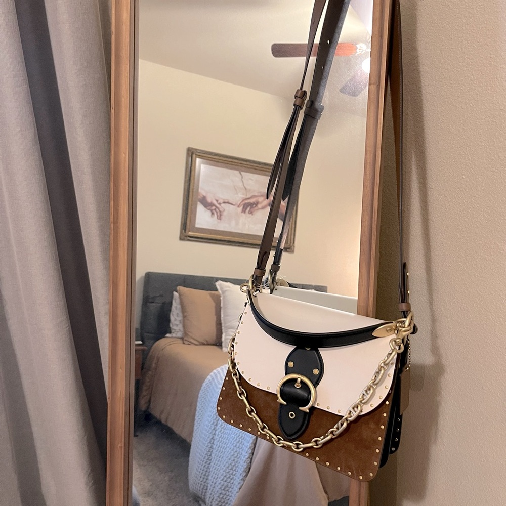 COACH Beat Shoulder Bag In Colorblock With Rivets NWT